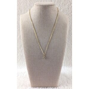 Gold-Tone Flower‎ Pendant Necklace with Clear & Lavender Rhinestones – Dainty...